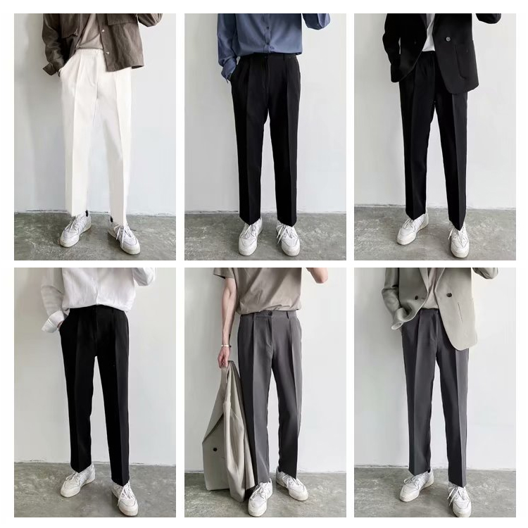 涼しさ抜群の韓国風男性用夏物パンツ広がるストレートタイプの若者向け製品