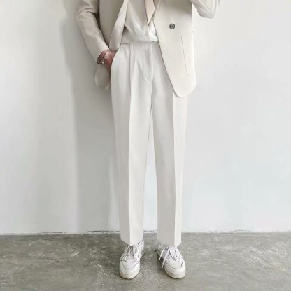 涼しさ抜群の韓国風男性用夏物パンツ広がるストレートタイプの若者向け製品