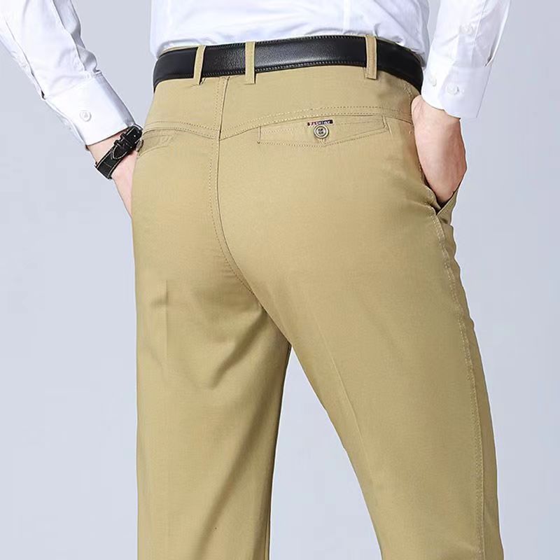 中高年男性のゆったりストレートパンツお父さんカジュアルパンツメンズ秋冬ズボン