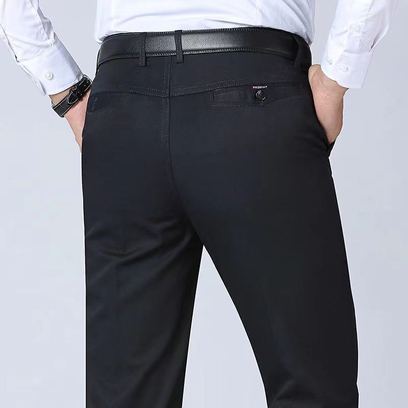 中高年男性のゆったりストレートパンツお父さんカジュアルパンツメンズ秋冬ズボン