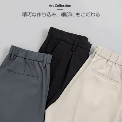 涼しさ抜群の韓国風男性用夏物パンツ広がるストレートタイプの若者向け製品