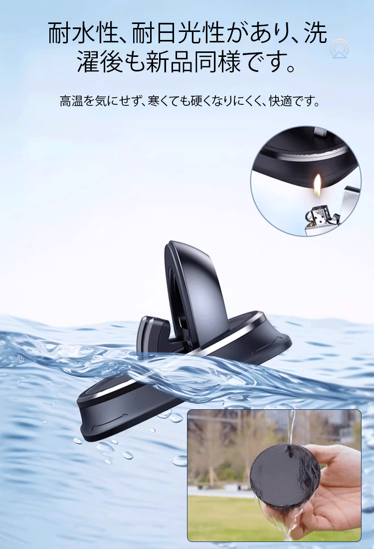 360度回転する揺れ止めカーマウント