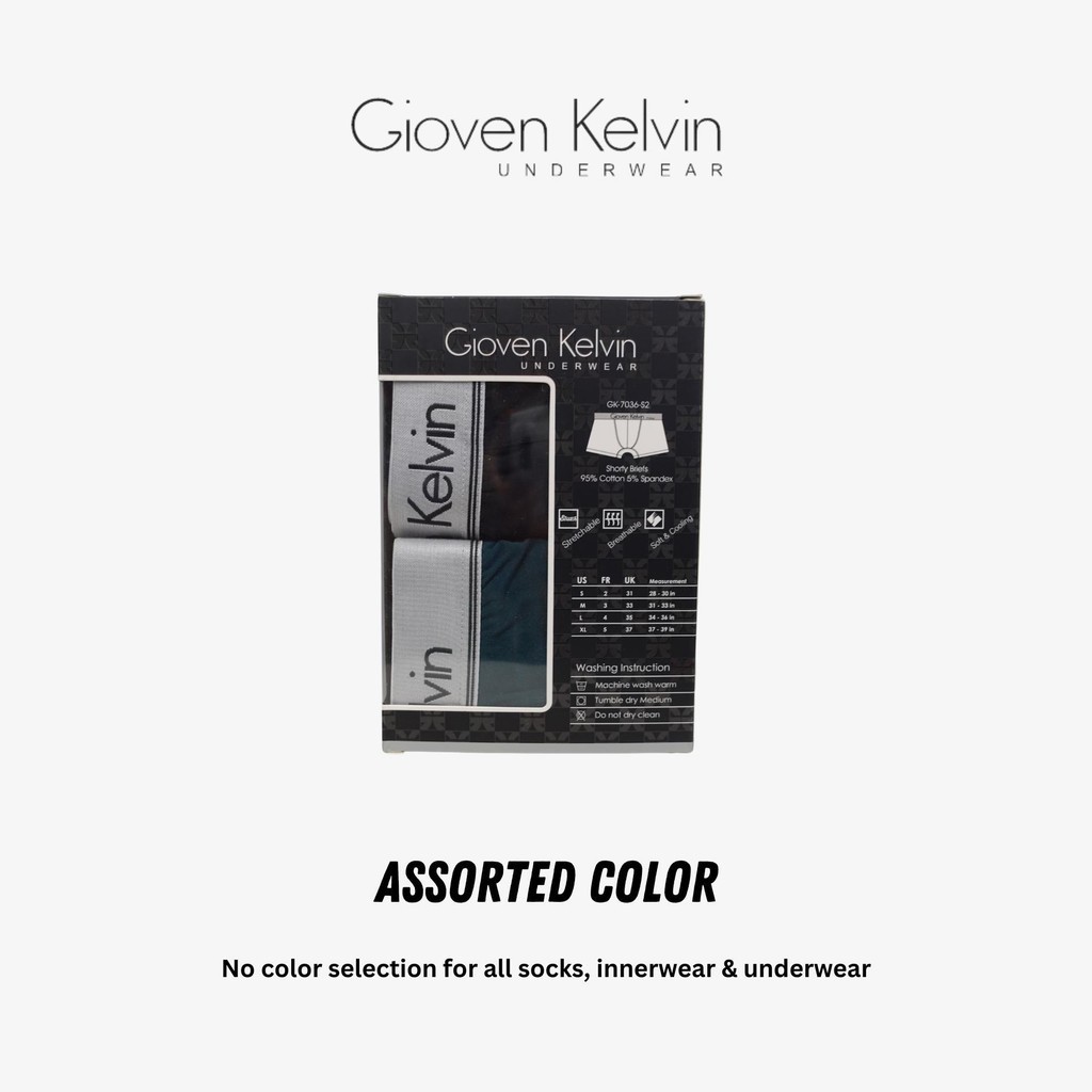 GIOVEN KELVIN COTTON SPANDEX TRUNK - Size S to XL (2 pcs, COTTON SPANDEX)