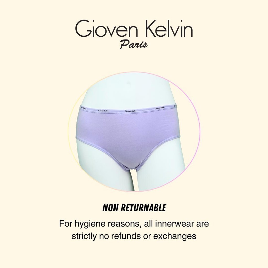 GIOVEN KELVIN Cotton Spandex Briefs Women panties 【MIDI 9535-5D】 - Size S to XXL (5 pcs, soft)
