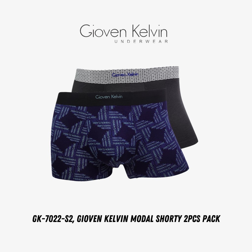 GIOVEN KELVIN MENS UNDERWEAR MODAL SHORTY - Size M to 2XL (2 pcs, Light weight)