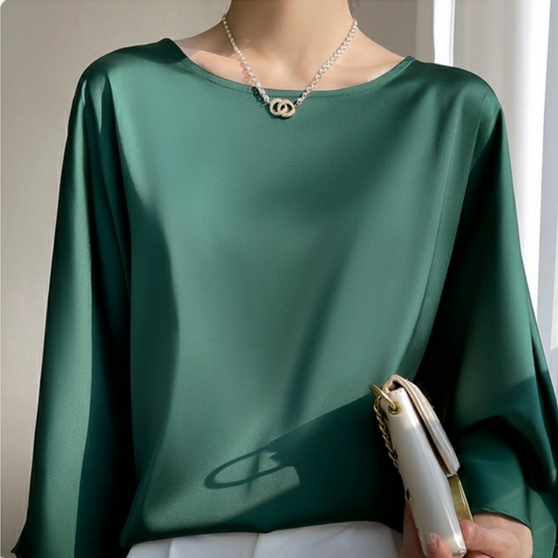 知性美型 氣質 簡約 圓領 寬鬆 九分袖 T恤