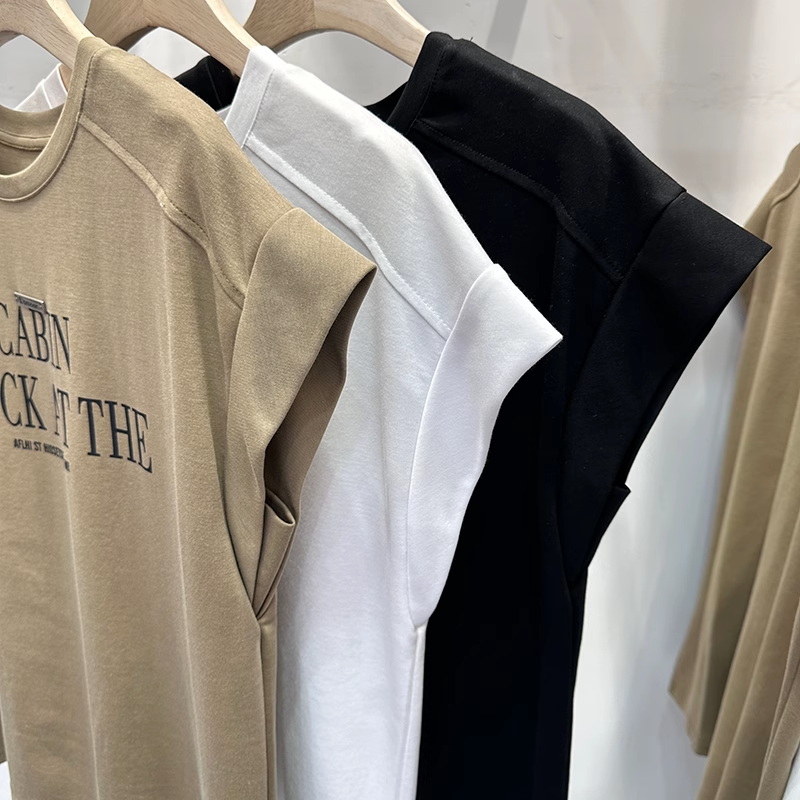 設計感簡約寬鬆T 百變休閒風簡約寬鬆字母無袖背心T恤