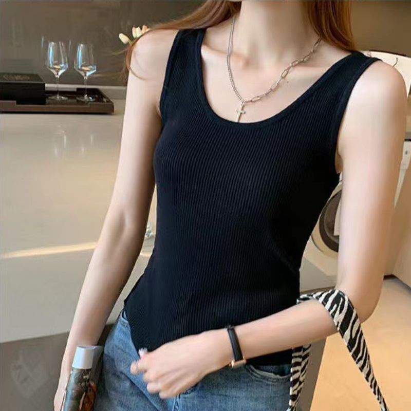 人氣NO.1產品 簡約 百搭 無袖 舒適彈力 打底 套頭 外穿背心