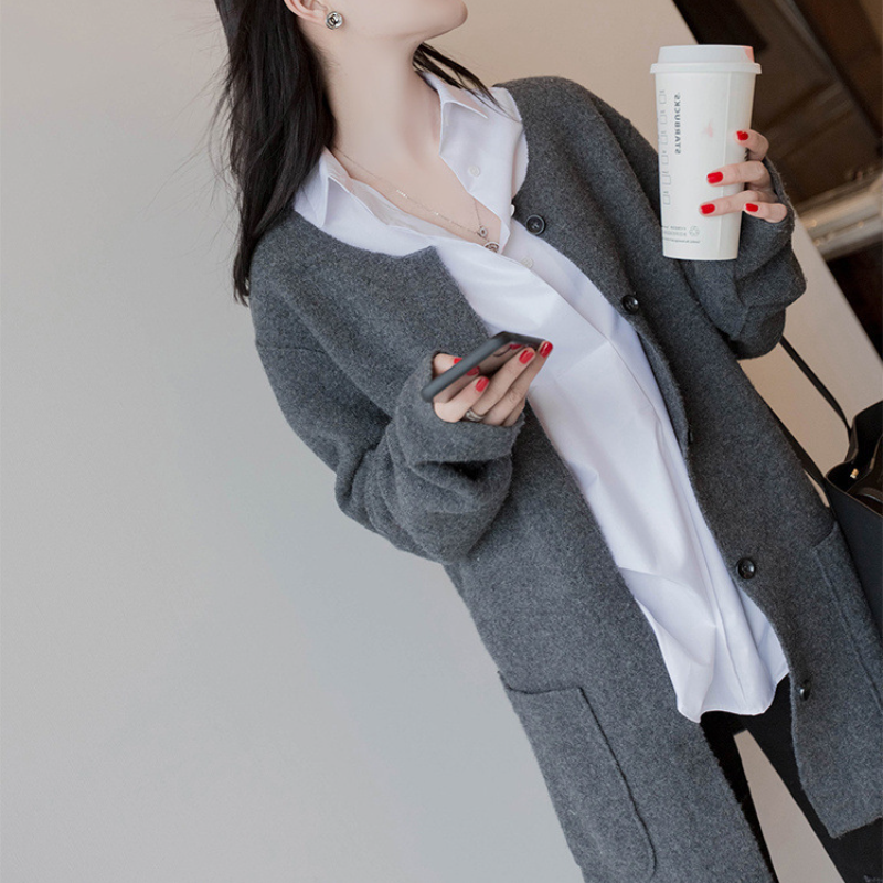 港風 慵懶風 棉白襯衫 小眾氣質 寬鬆顯瘦 休閒襯衣