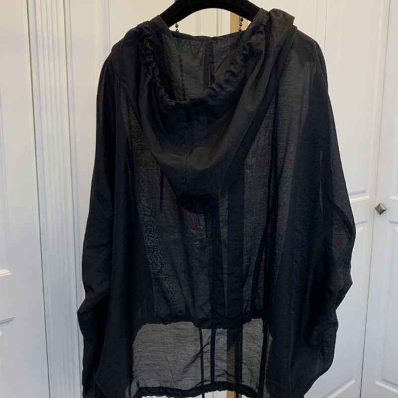 簡約好搭 夏季冰絲 輕薄 防曬 寬鬆 顯瘦 防曬衫 連帽 罩衫外套