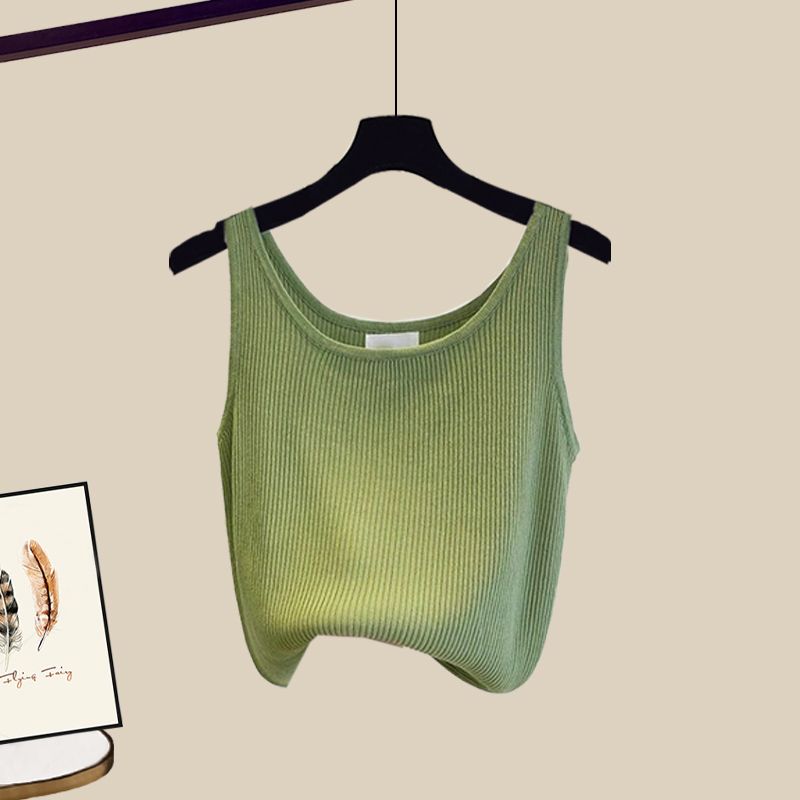 【單品可選】氣質百搭格紋連帽襯衫+簡約遮肉背心+高腰破洞牛仔褲套裝