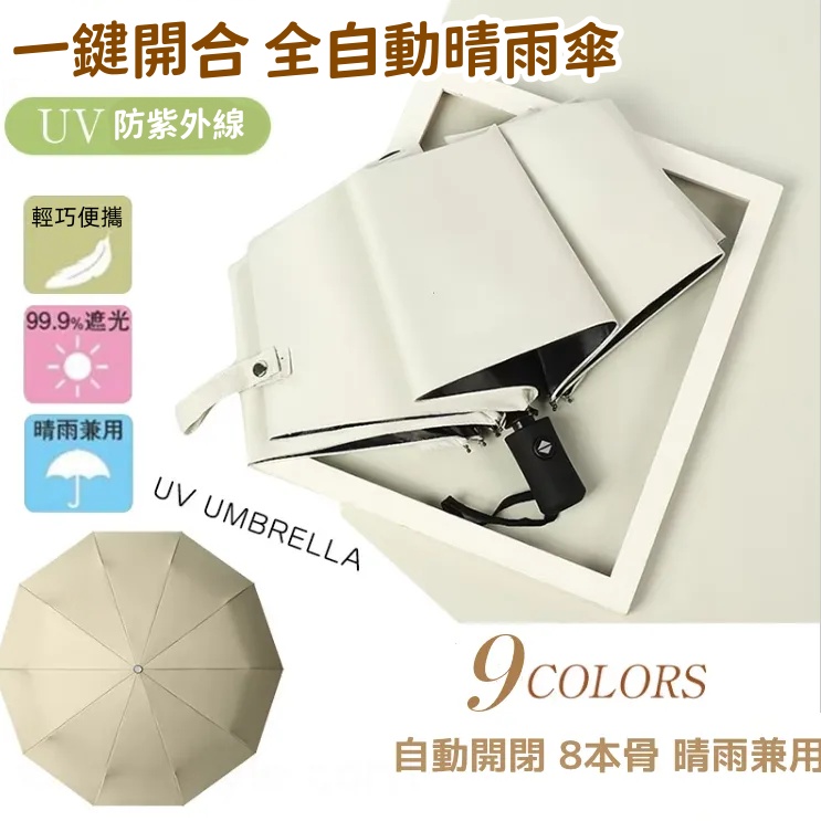 0.5s全自動晴雨傘 環保材質遮陽傘 雙龍骨輕便可折疊