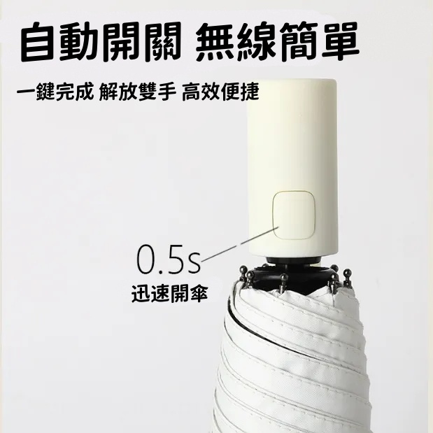 0.5s全自動晴雨傘 環保材質遮陽傘 雙龍骨輕便可折疊