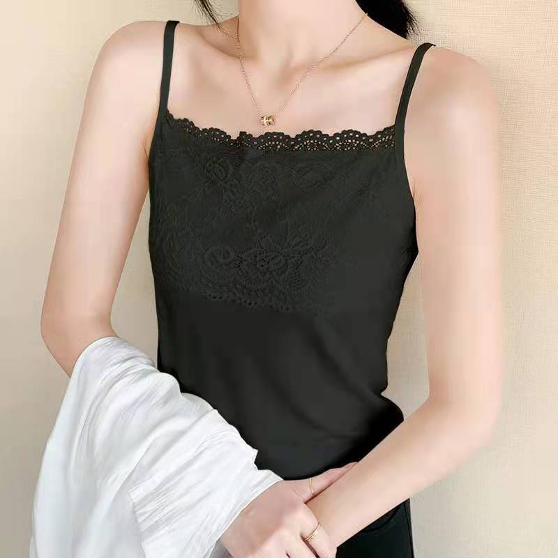 Bratop 心機小背心 莫代爾蕾絲吊帶背心 無袖百搭 學生內搭打底衫上衣薄