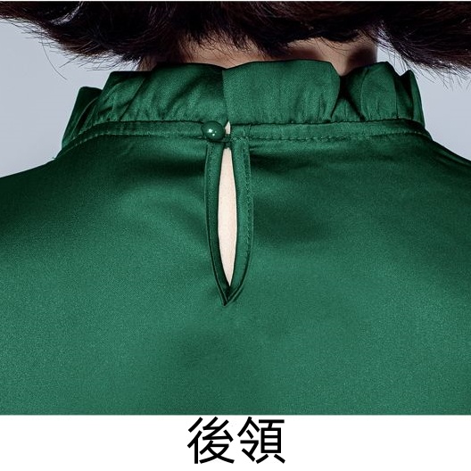 早春壓褶荷葉邊邊襯衫 內搭上衣女緞面歐美內搭上衣溫柔風泡泡袖上衣