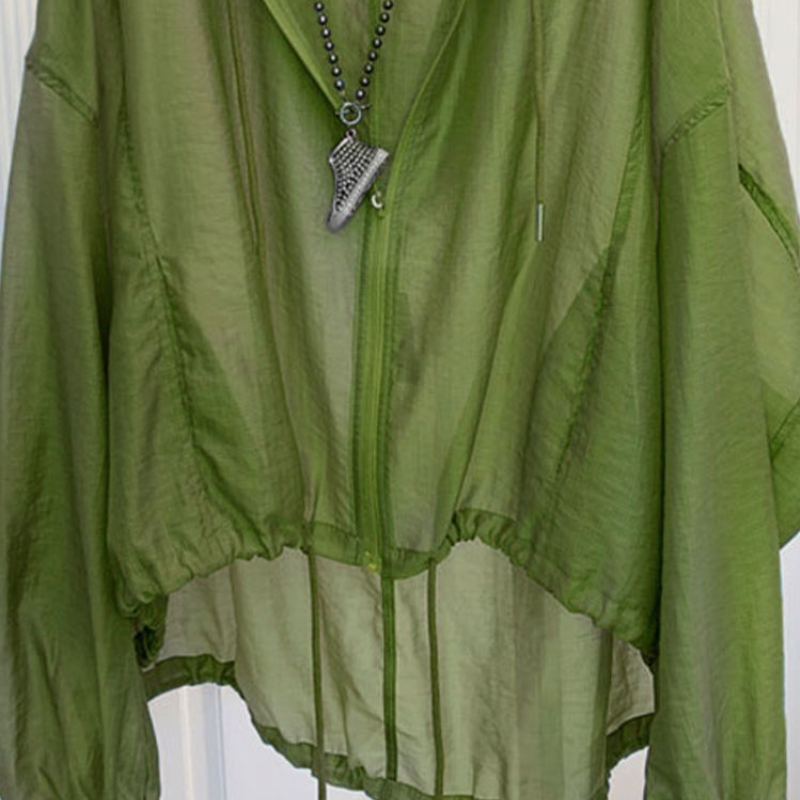 簡約好搭 夏季冰絲 輕薄 防曬 寬鬆 顯瘦 防曬衫 連帽 罩衫外套