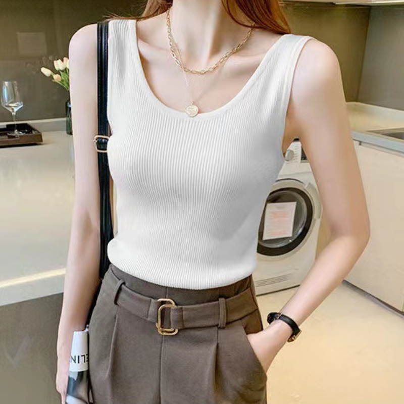 人氣NO.1產品 簡約 百搭 無袖 舒適彈力 打底 套頭 外穿背心