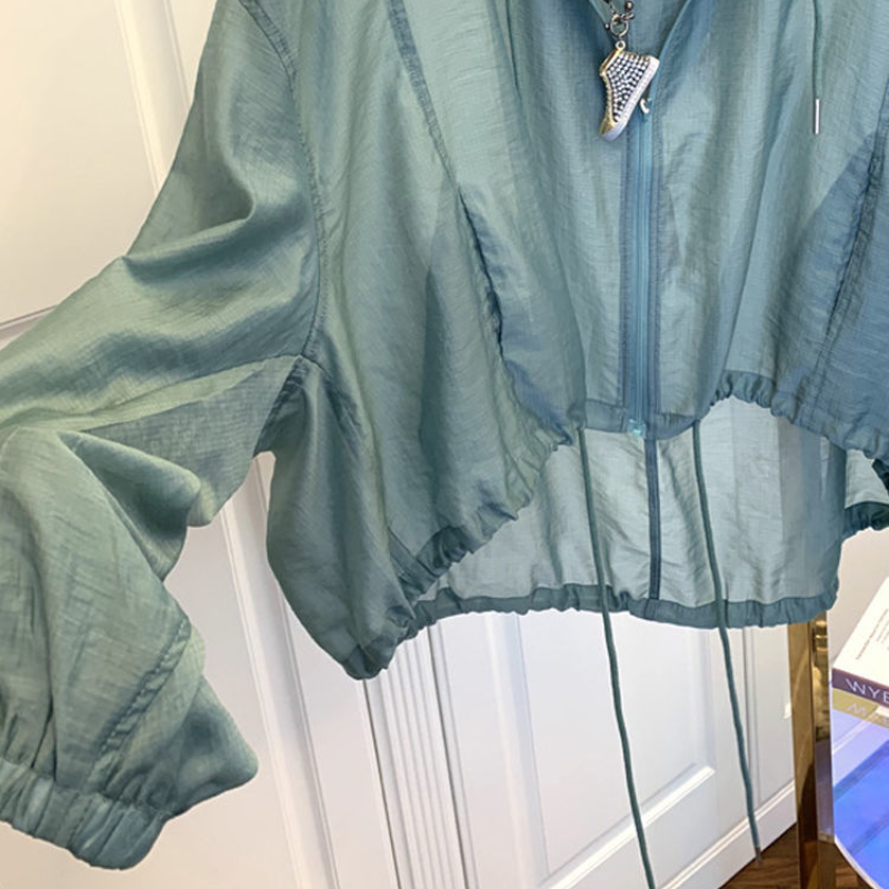 簡約好搭 夏季冰絲 輕薄 防曬 寬鬆 顯瘦 防曬衫 連帽 罩衫外套