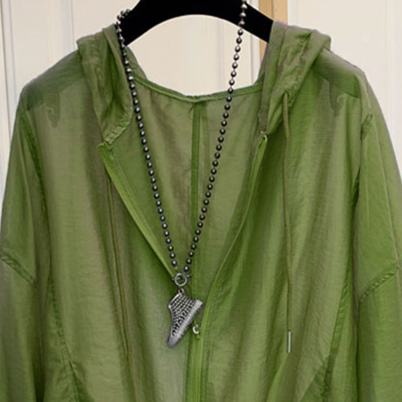 簡約好搭 夏季冰絲 輕薄 防曬 寬鬆 顯瘦 防曬衫 連帽 罩衫外套