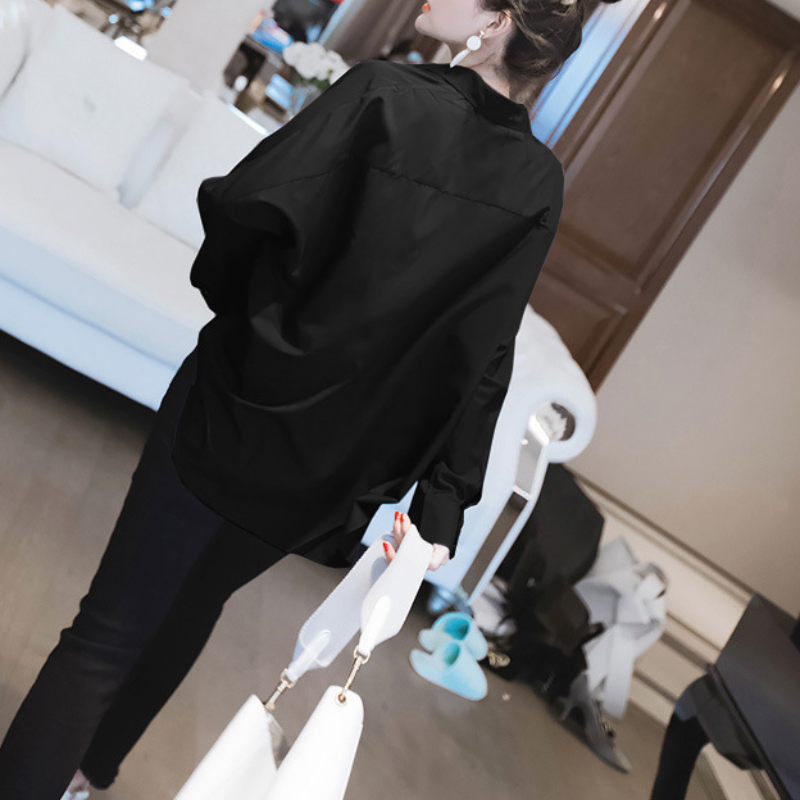 港風 慵懶風 棉白襯衫 小眾氣質 寬鬆顯瘦 休閒襯衣