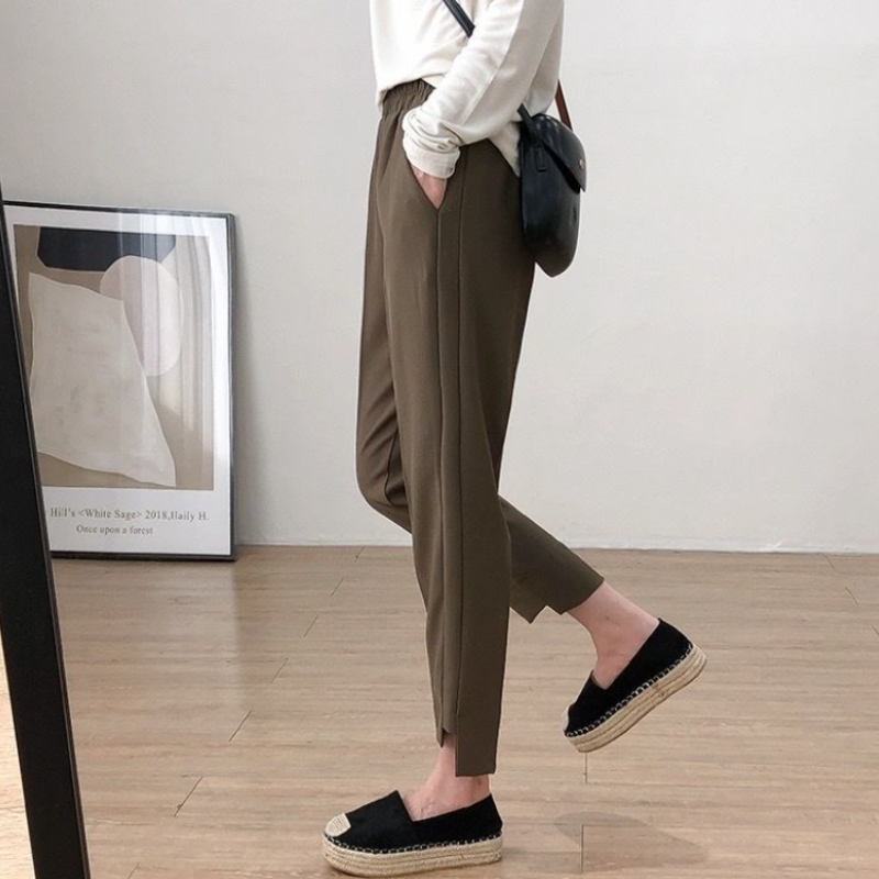 哈倫褲女 胖mm 超大尺寸 顯瘦 煙管褲 ins潮流寬鬆 休閒 九分褲