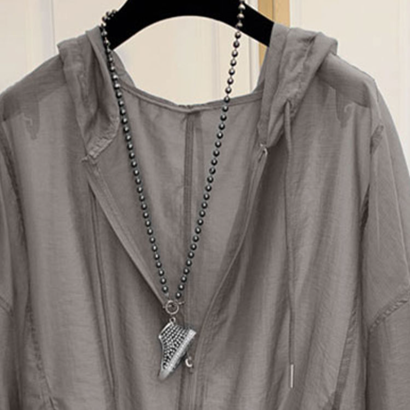 簡約好搭 夏季冰絲 輕薄 防曬 寬鬆 顯瘦 防曬衫 連帽 罩衫外套