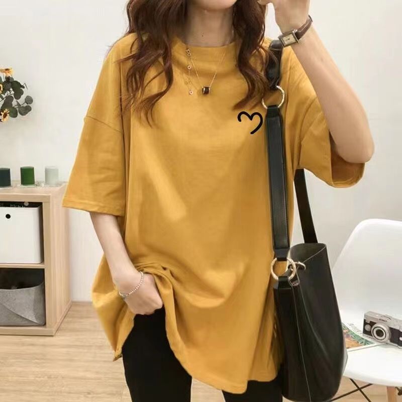 簡約好搭【M-4XL】休閒 寬鬆 印花 圓領 短袖 T恤