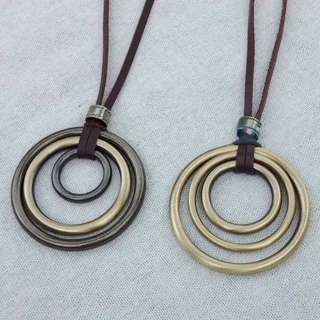 不可或缺的復古時尚吊墜 森系銅環項鏈 民族風百搭氣質款 情侶 男女同款