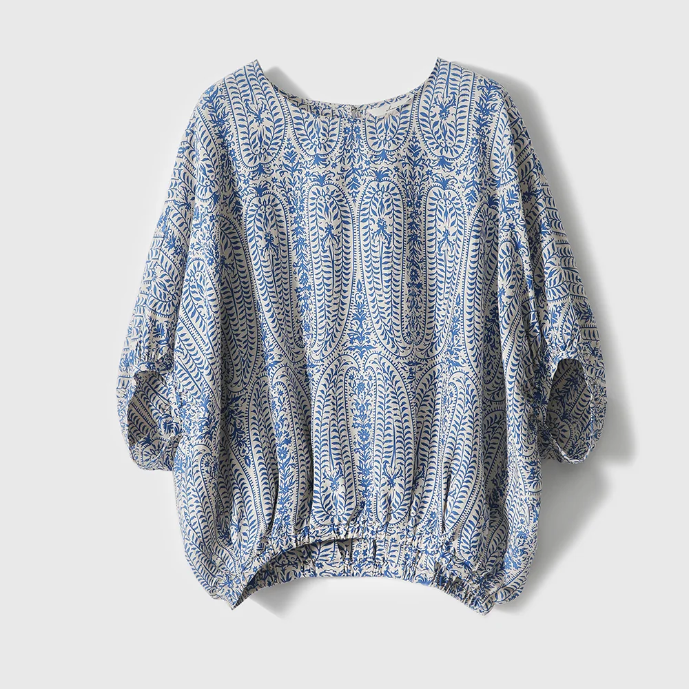 出遊必備 清新 背部蝴蝶結 寬鬆 顯瘦 圓領 七分袖 襯衫