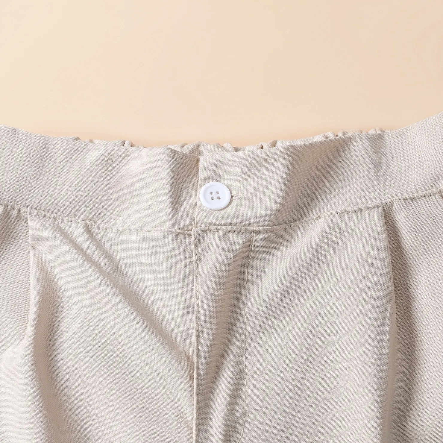 經典 時尚 休閑 亞麻 素面 耐久性 寬鬆 顯瘦 顯腿長 寬鬆感 紐扣 九分褲 休閒褲 褲子