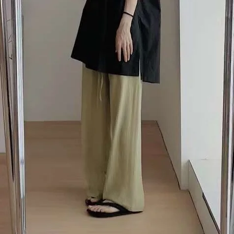 【單品售賣】兩件套 寬鬆 簡約 遮肉 圓領 無袖 上衣+休閒褲 套裝