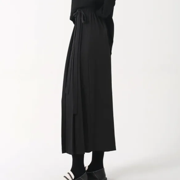 時髦率性 山本暗黑 垂墜感 假兩件 不規則 八分褲 休閒褲 寬褲