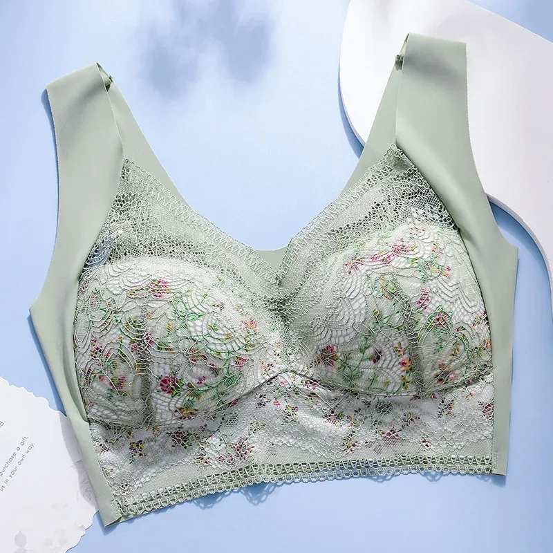 薄款蕾絲美背BRA文胸 背心無鋼圈固定杯 收副乳無痕背心式內衣
