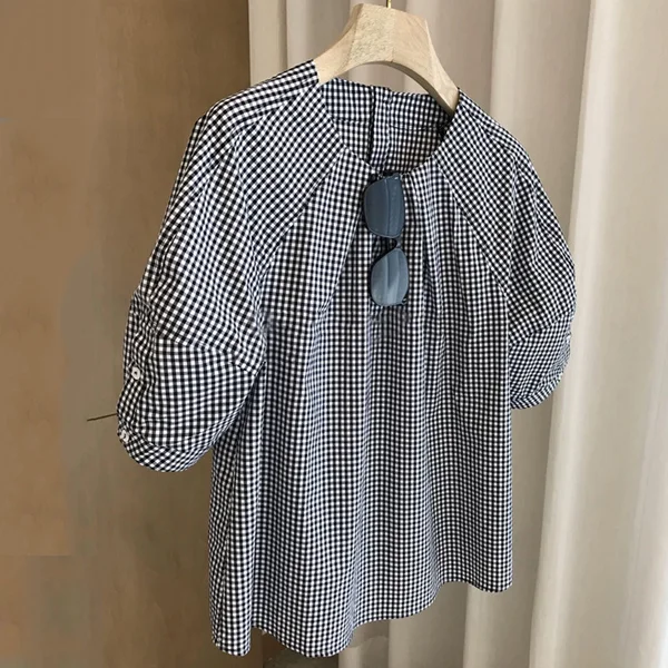 設計感 減齡 寬鬆 五分袖 上衣 襯衫 白色襯衫