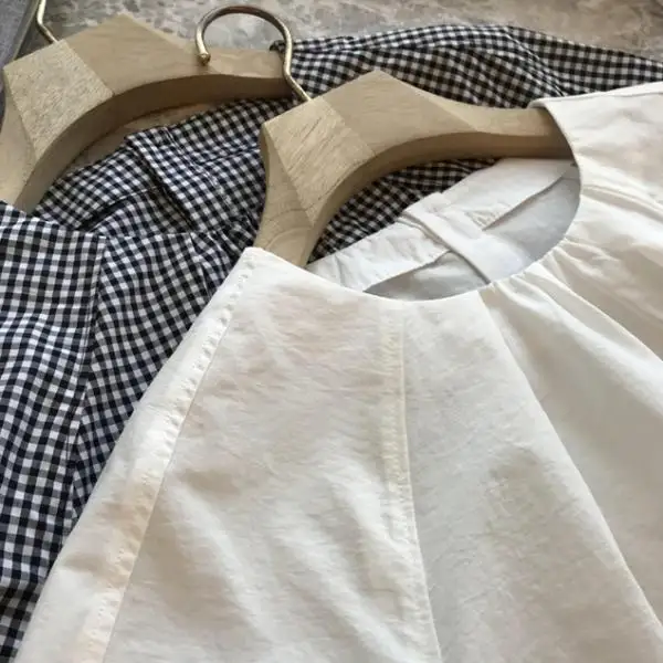 設計感 減齡 寬鬆 五分袖 上衣 襯衫 白色襯衫