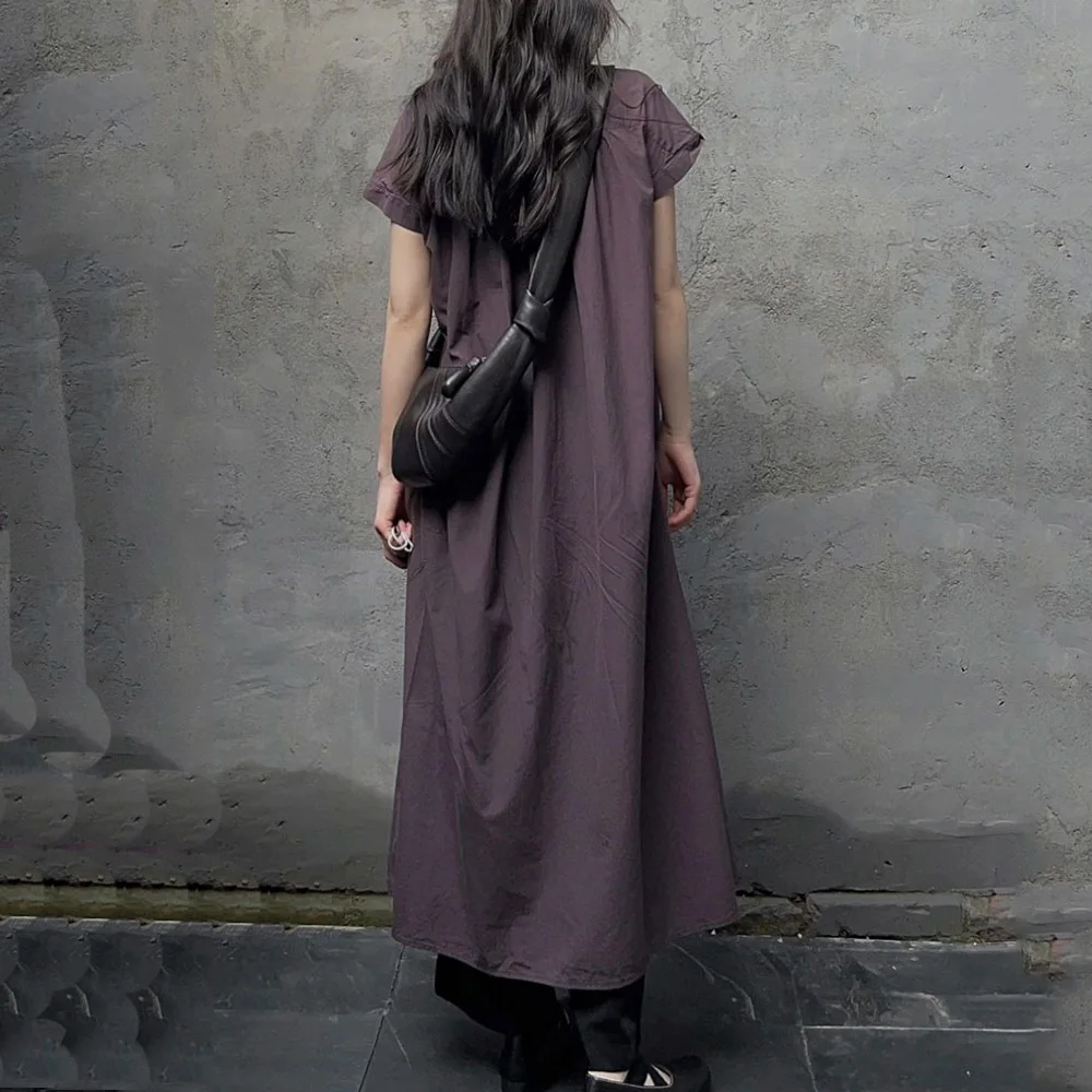 法式 高級感 襯衫洋裝 寬鬆顯瘦 休閒 氣質 減齡 長裙 洋裝