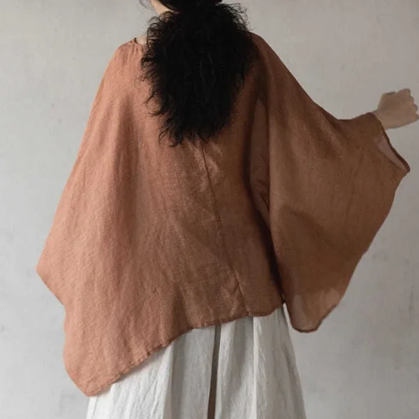 文藝 寬鬆 百搭 夏季新品 蝙蝠袖 大尺碼 防曬服 襯衫