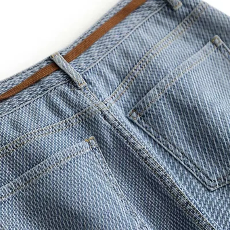 时髦 肌理設計感 高腰 牛仔褲 直筒 窄版 闊腿 拖地褲