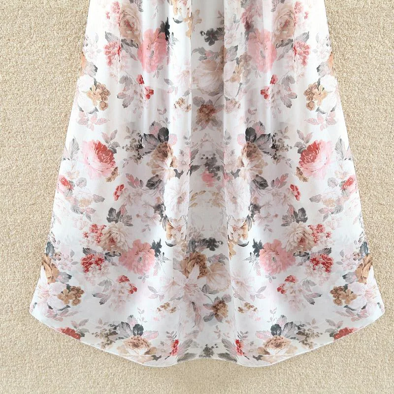 【單品可選】韓版 純色 罩衫+沙灘裙 寬松 長裙 波西米亞 碎花 吊帶洋裝套裝