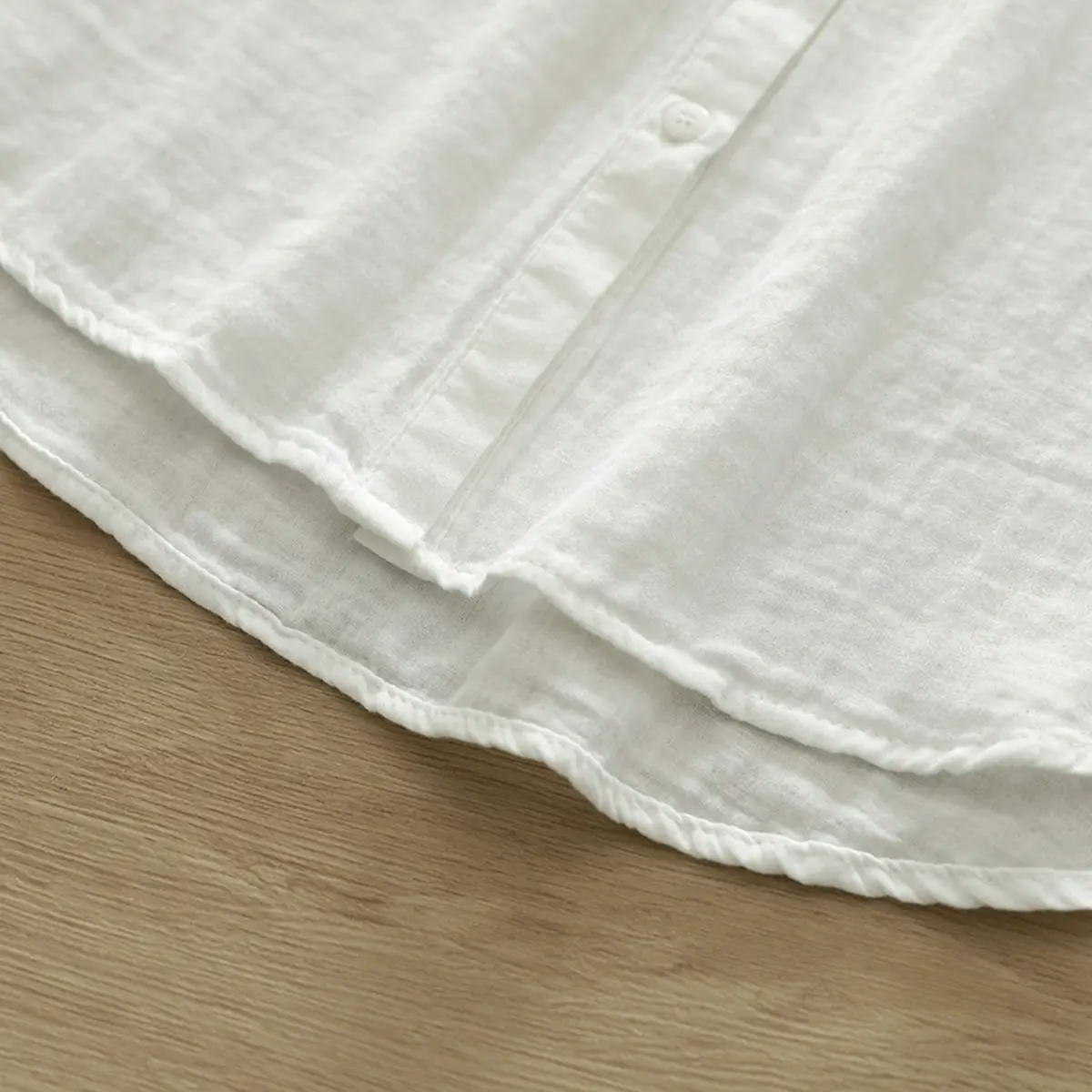 韓版 復古 小V領 寬鬆 休閒 簡約 七分袖 襯衫