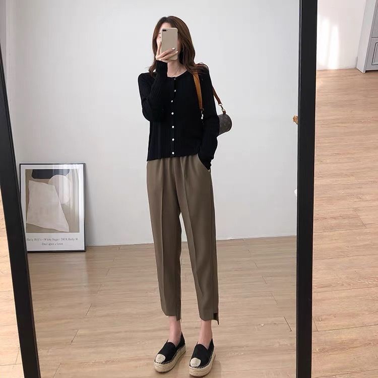 哈倫褲女 胖mm 超大尺寸 顯瘦 煙管褲 ins潮流寬鬆 休閒 九分褲