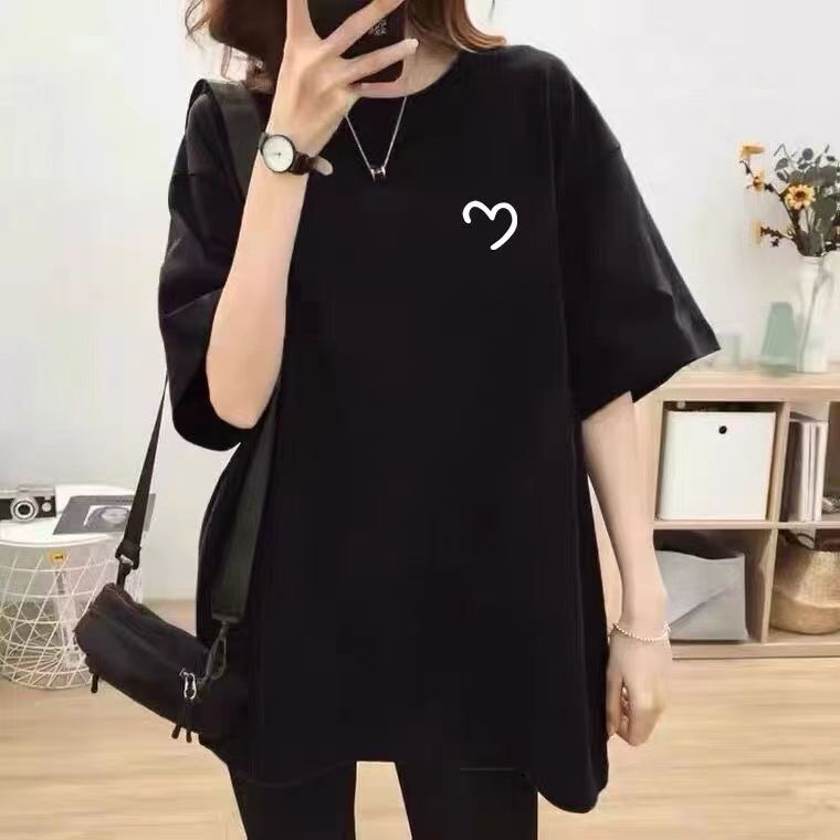 簡約好搭【M-4XL】休閒 寬鬆 印花 圓領 短袖 T恤