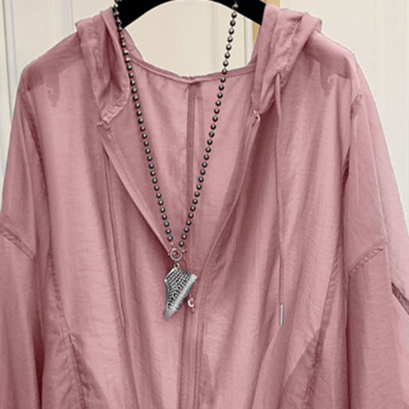 簡約好搭 夏季冰絲 輕薄 防曬 寬鬆 顯瘦 防曬衫 連帽 罩衫外套