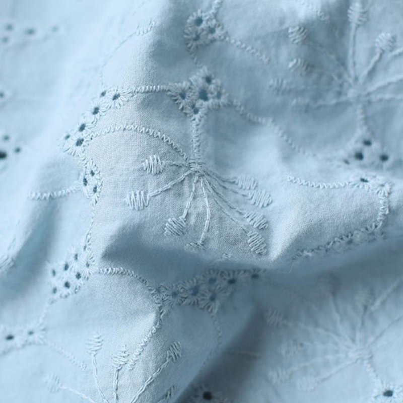 鏤空蕾絲文藝復古寬鬆顯瘦娃娃領短袖T恤 法式99支純細支亞麻襯衫