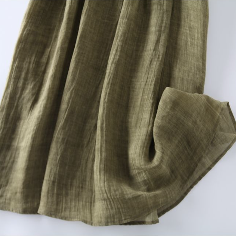 洋裝 日系 棉麻 洋氣 高級 飄逸 亞麻 大擺長裙 棉麻洋裝