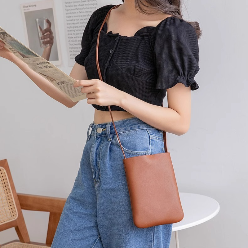 時尚簡約 零錢包 斜背手機包 單肩包