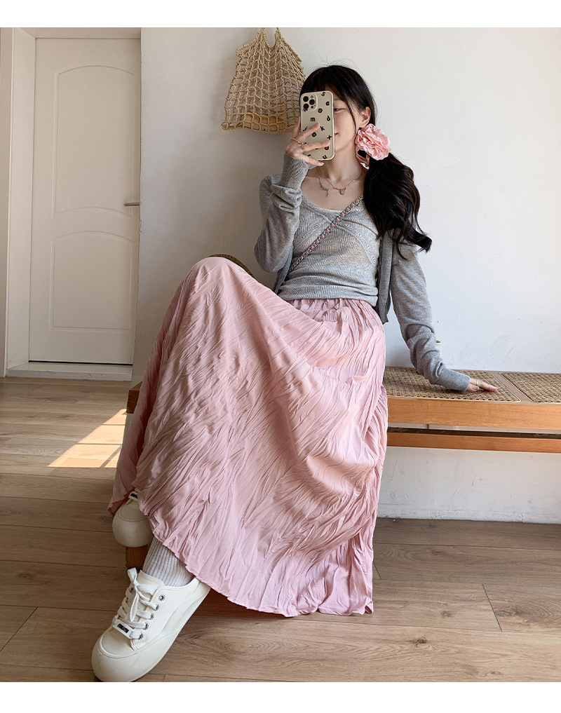 不規則韻 溫柔裙擺 皺皺半身裙大裙擺長裙