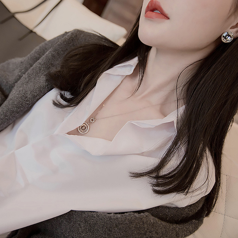 港風 慵懶風 棉白襯衫 小眾氣質 寬鬆顯瘦 休閒襯衣