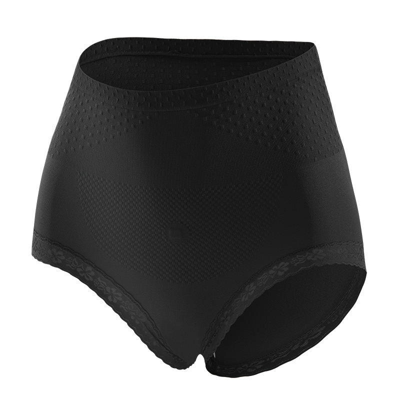 【獨立袋裝】加肥加大版磁塑暖紫杉醇低檔女能量石高腰收腹三角褲