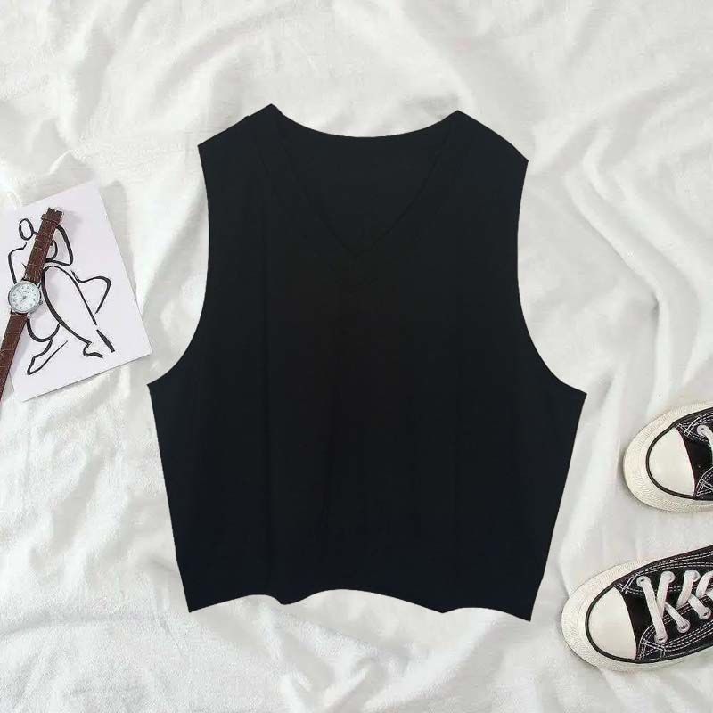 三件套裝 韓版純色寬鬆短袖T 白T 馬甲背心 闊腳寬褲三件套